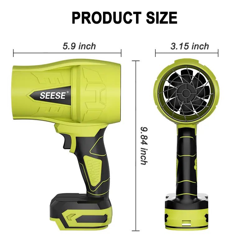 Seese Turbo Jet Blower - Cordless Leaf and Snow Blower with Pure Copper Motor for Car Drying and Home Improvement